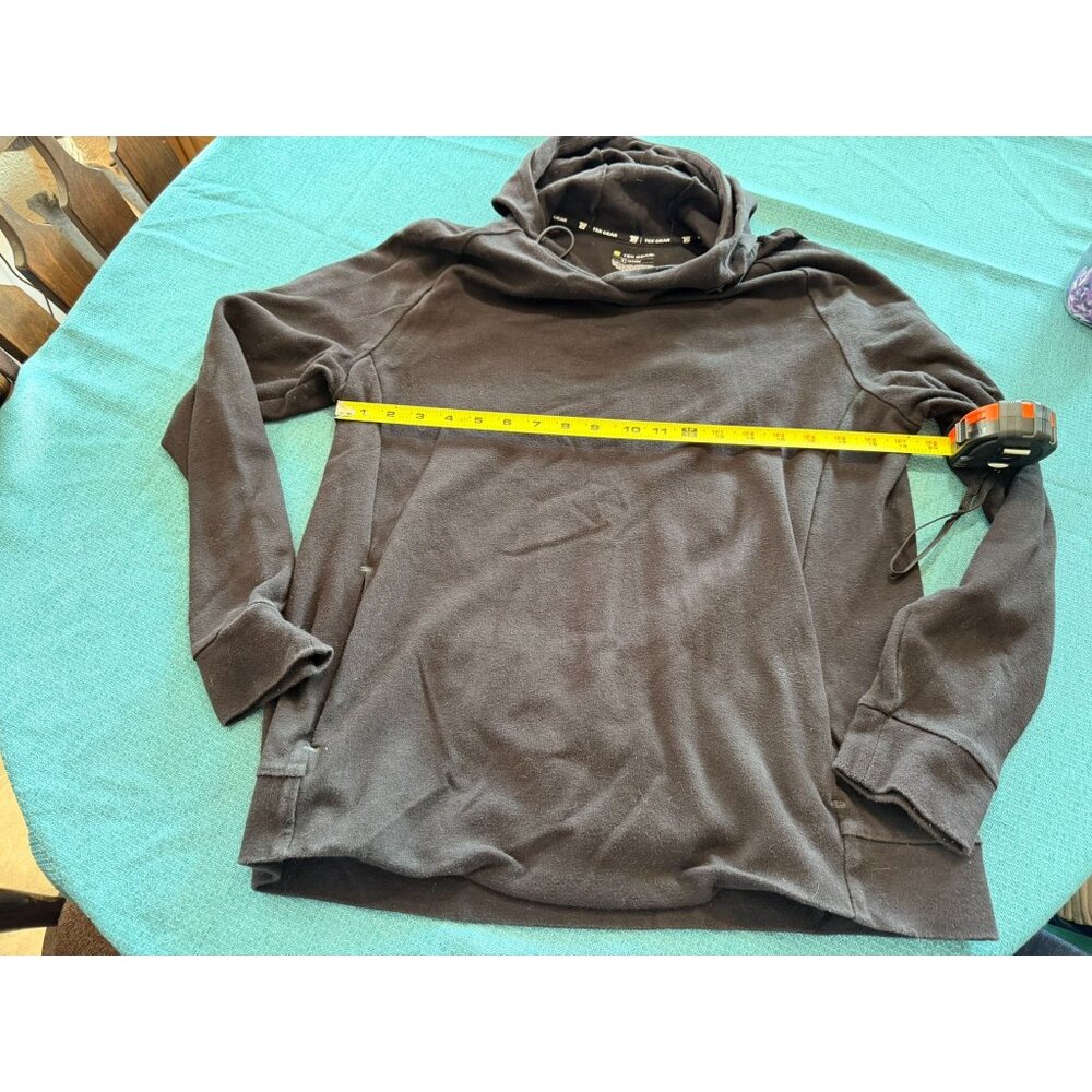 Tek Gear Black Pullover Hoodie Sweatshirt Mens Medium Cotton Blend Long Sleeve